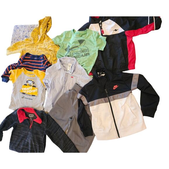 24 months baby boy bundle 9 pieces jacket tops john deere Nike mixed brands # - Picture 1 of 7